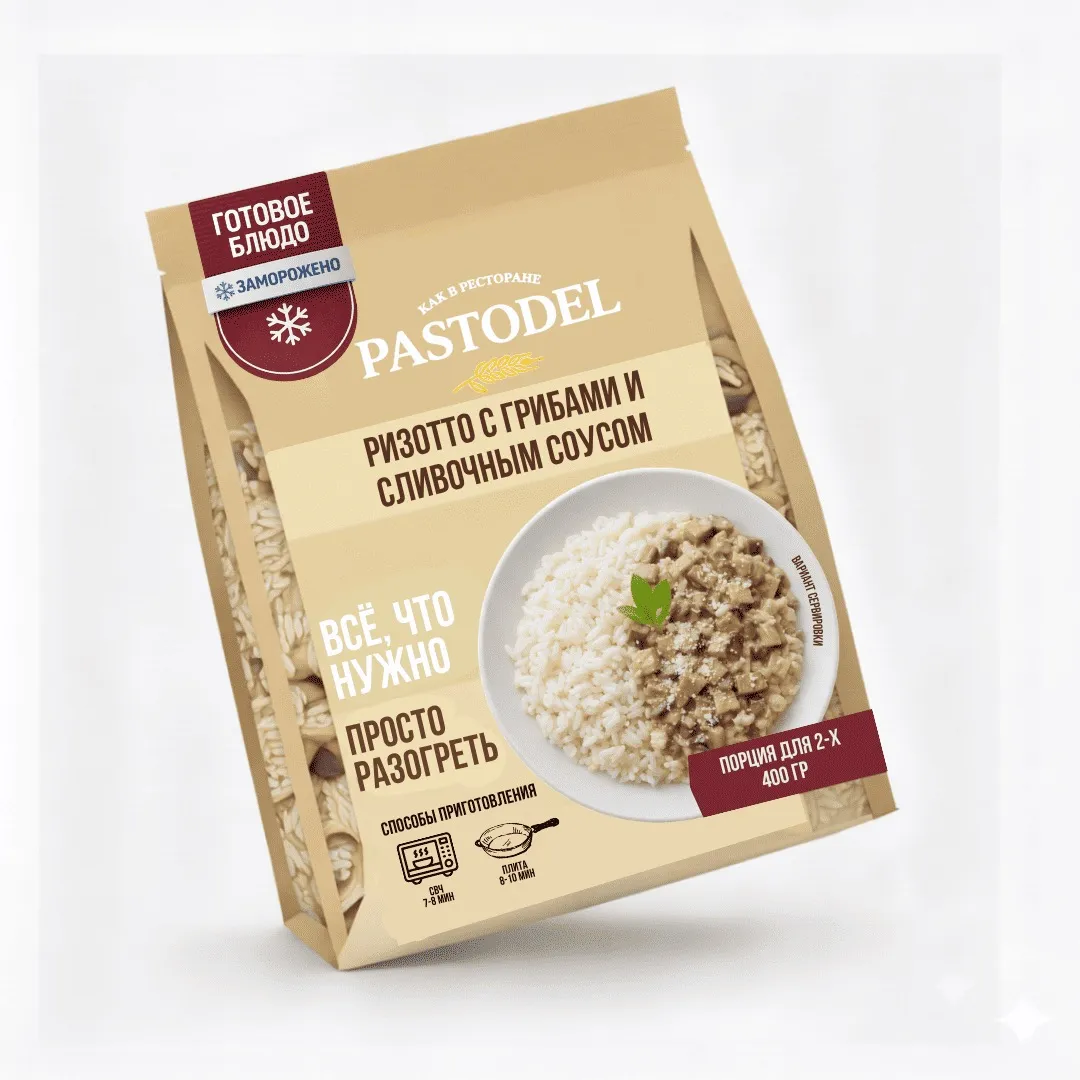 Ризотто с грибами и сливочным соусом