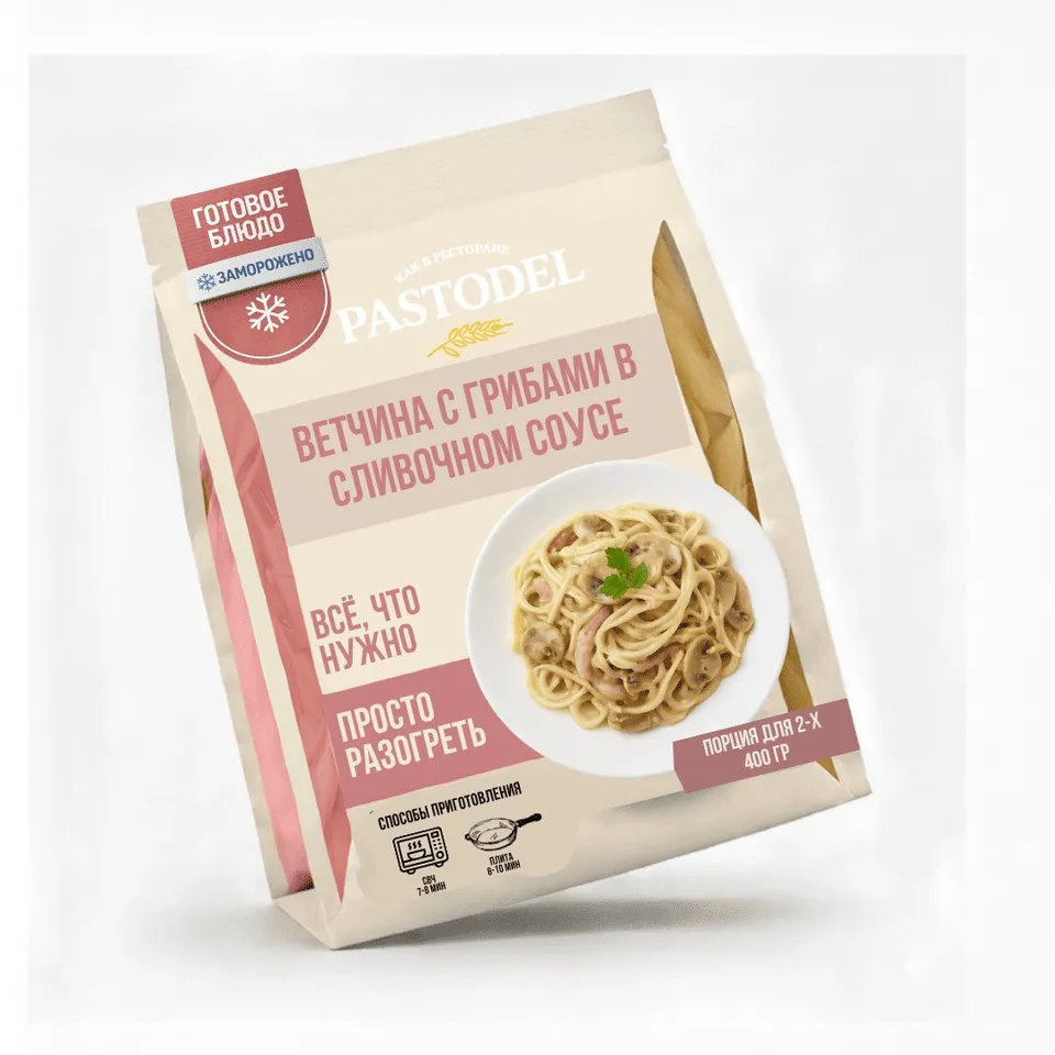 Ветчина с грибами в сливочном соусе